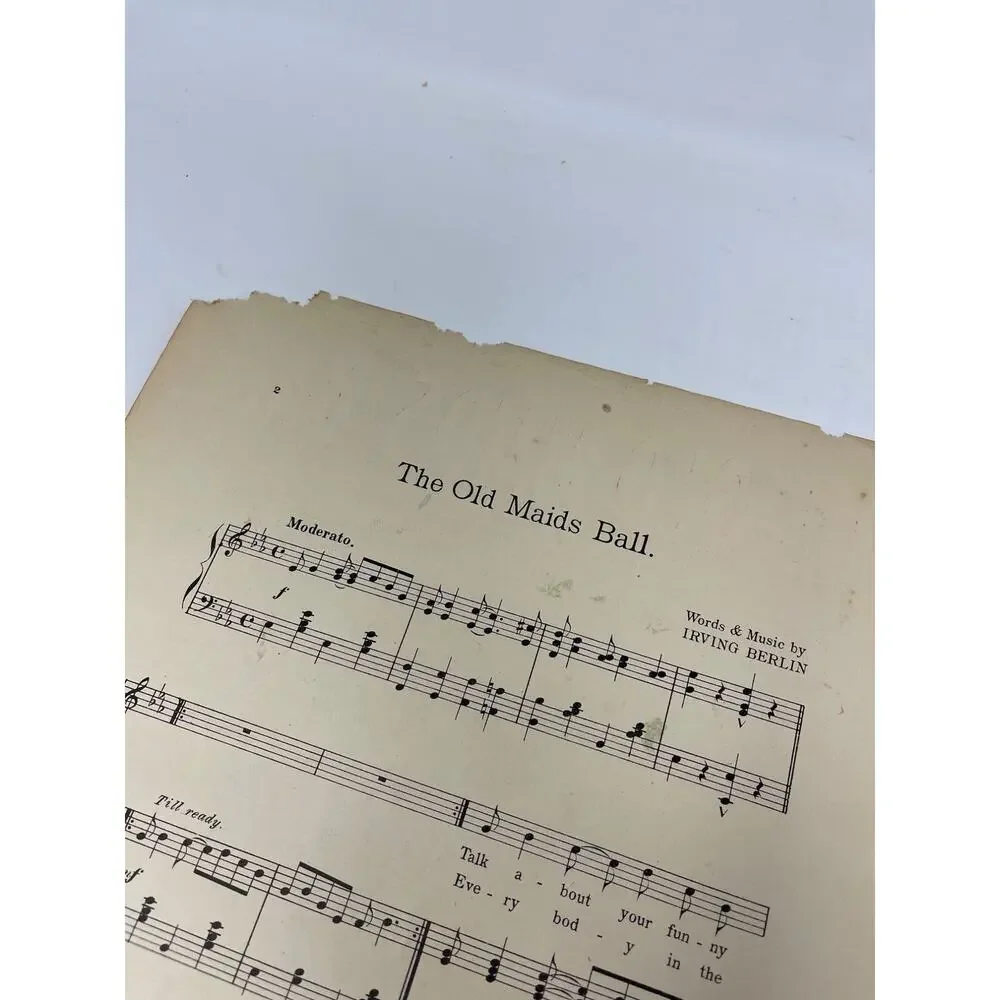 1913 The‎ Old Maids Ball Sheet Music Irving Berlin